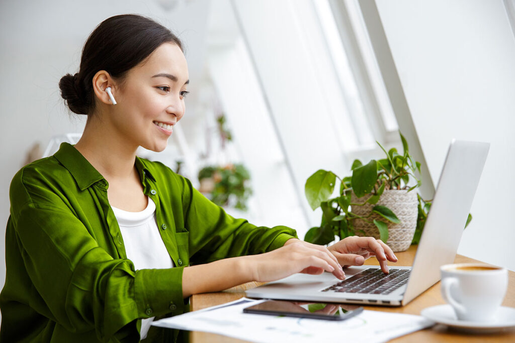 a woman participates in a virtual intensive outpatient program for addiction