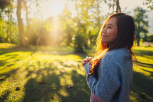 a woman has a new sense of hope after completing an intensive outpatient program for addiction 