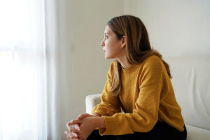 a woman struggles to conceal her use of blues drugs